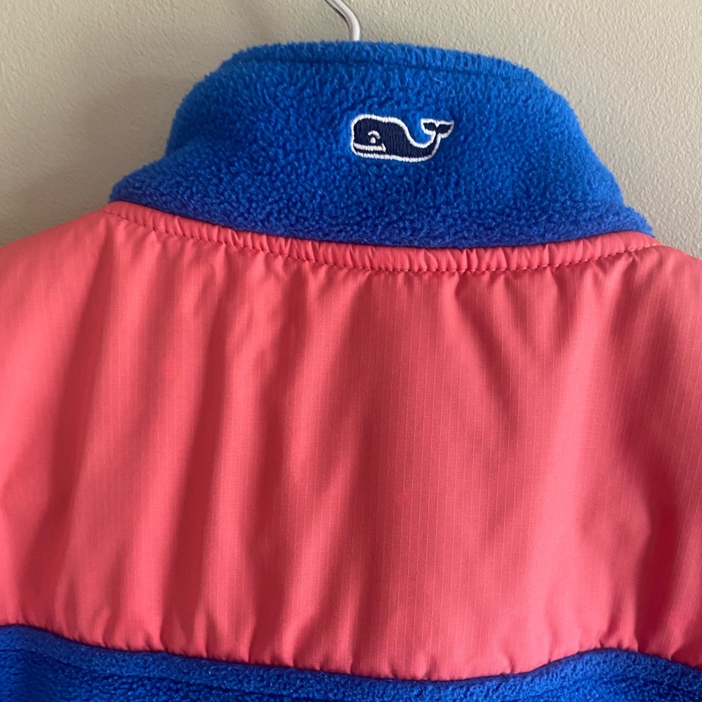 Vineyard Vines Vest Martha’s Vineyard Mens Medium Blue Pink Fleece Outdoor Golf - Picture 7 of 9